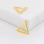 Sterling Silver Triangle Huggie Hoop Earrings, thumbnail 5 of 12