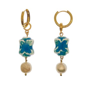Oriental Pearl Hoop Earrings, 4 of 4