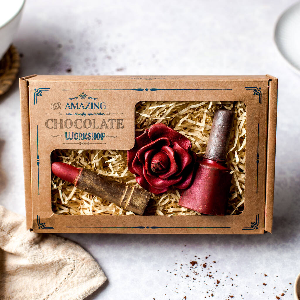 Chocolate Lipstick, Nail Varnish And Rose Gift Box, 1 of 11