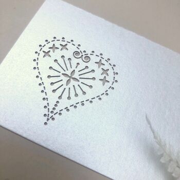 Heart Laser Cut Place Cards Pack Of 10, 3 of 6