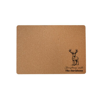 Set Of Six Personalised Stag Cork Placemats, 3 of 3