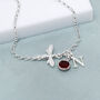 Personalised Sterling Silver Bee Birthstone Bracelet, thumbnail 2 of 5