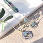 Infinity Universe Chalcedony Silver Earrings, thumbnail 5 of 9