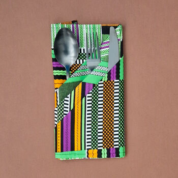 African Print Cotton Napkin | Kente Kofi Print, 8 of 8