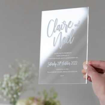 Clear Elegant Acrylic Wedding Invitations, 8 of 9