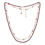 Clara Double Chain Necklace With Red Spinel And Pearls, thumbnail 2 of 4