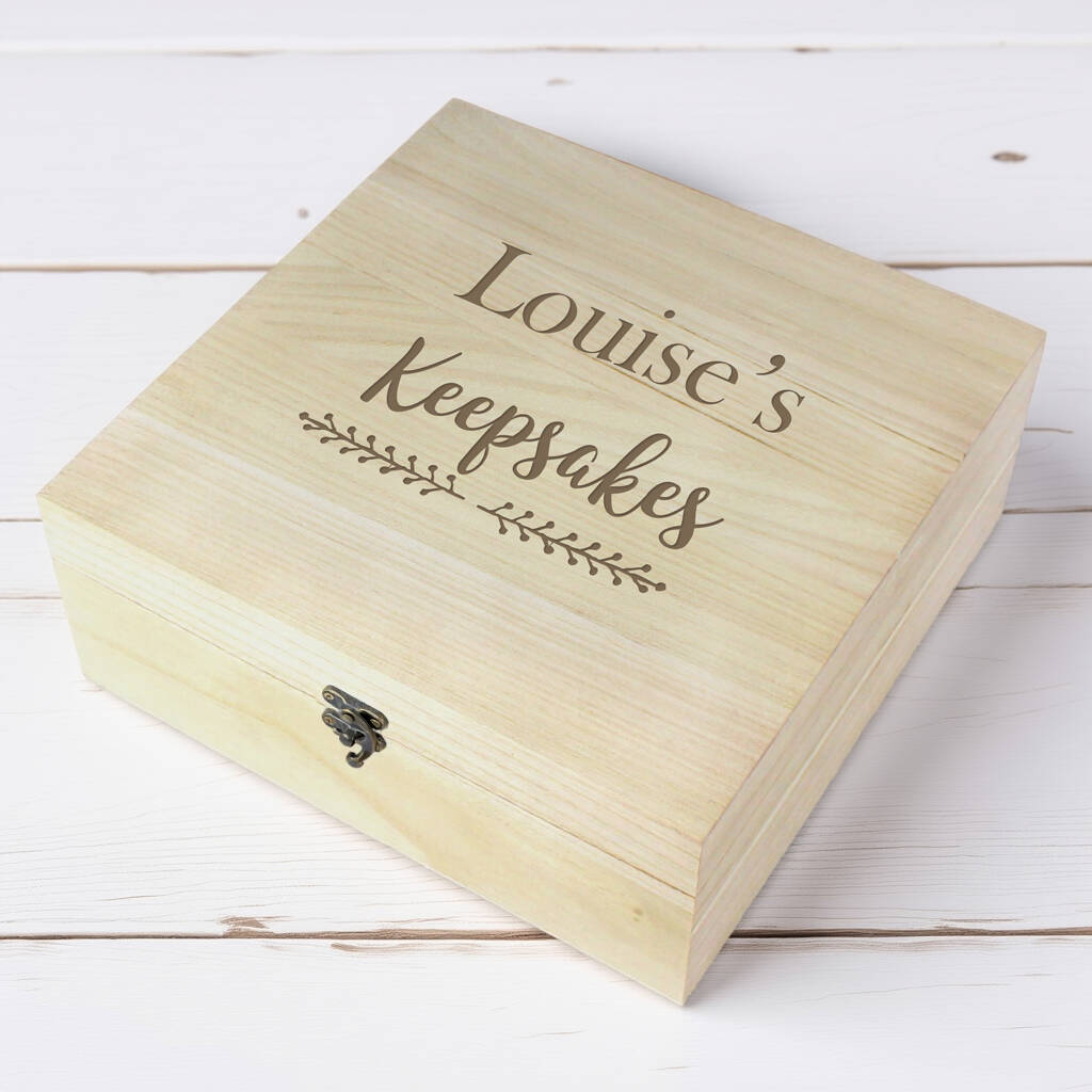 Personalised Floral Large Wooden Keepsake Box, 1 of 7