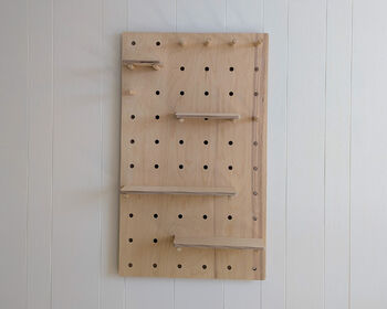 Birch Plywood Wooden Pegboard Shelving Display, 7 of 10