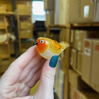 Hand Blown Glass Robin Decoration, 3 of 3