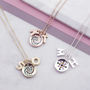 Rainbow Charm Necklace With Swarovski Crystal, thumbnail 1 of 4