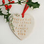 First Family Christmas Hanging Heart Decoration, thumbnail 2 of 9