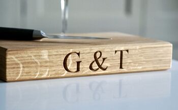 Engraved Oak G And T Cutting Board, 2 of 3