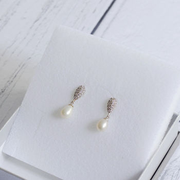 Freshwater Pearl Drop Earrings Sterling Silver, 2 of 5