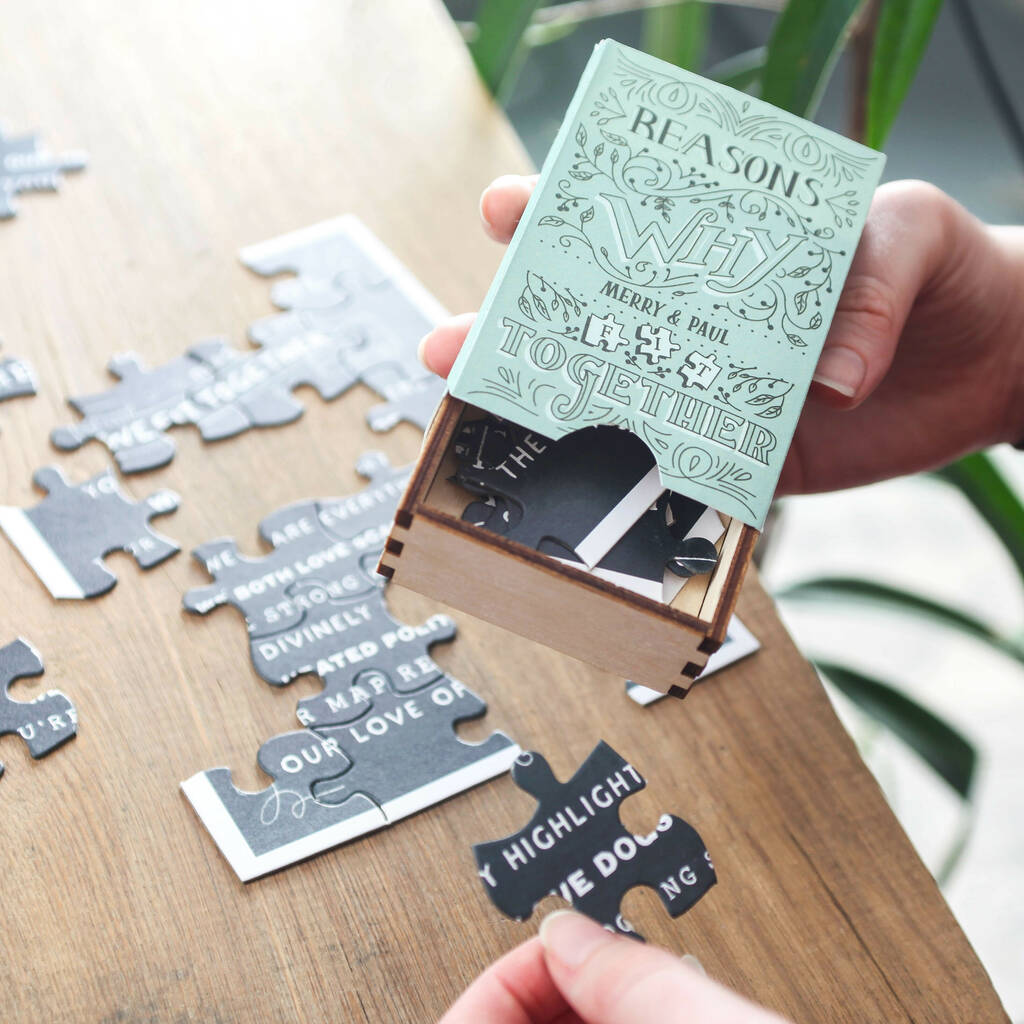 Lovely Gift and keepsake.  Personised mini jigsaw puzzle in a Matchbox 