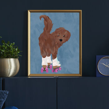 Custom Personalised Cockapoo Shoe Pet Portrait Art Print, 6 of 12