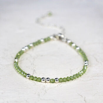 Skinny Peridot Bracelet Gold Or Silver, 2 of 12