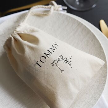 Personalised Black And White Canvas Gift Bag, 2 of 3