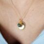18k Gold Vermeil Plated Emerald May Birthstone Necklace, thumbnail 3 of 10
