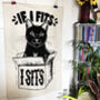 Black Cat In A Box Cotton Tea Towel, thumbnail 4 of 8