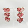 Pink Marbled Heart Statement Stud Earrings, Valentines, thumbnail 8 of 11
