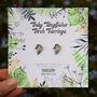 Inky Kingfisher Birch Hypoallergenic Tiny Stud Earrings, thumbnail 8 of 9