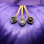 Sterling Silver Amethyst Cz Heart Shaped Gothic Pendant, thumbnail 2 of 3