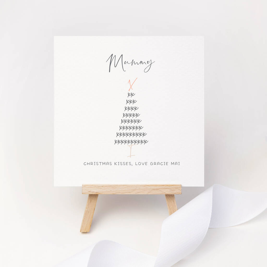 Personalised Mummy Christmas Kisses Card, 1 of 4