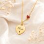Personalised Birthstone Heart Pendant Necklace With Name Symbol, thumbnail 1 of 8