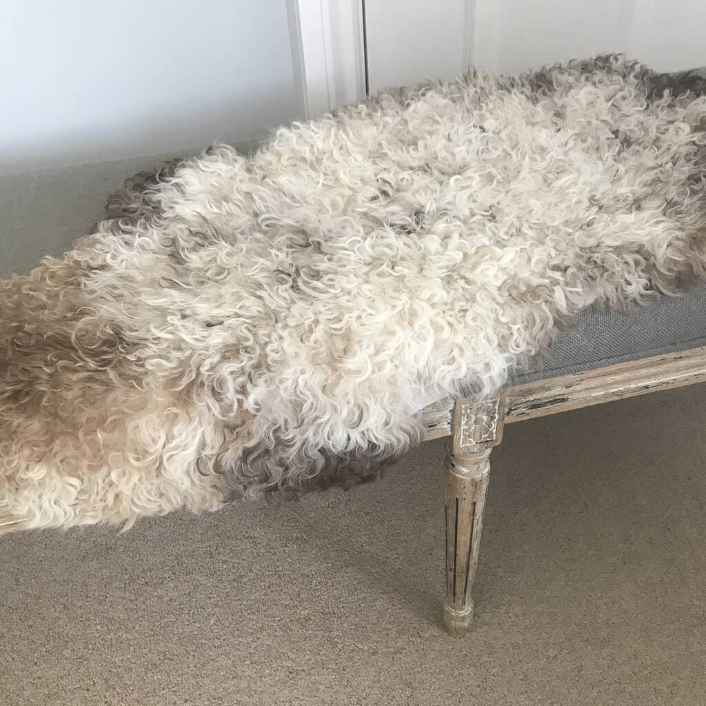 Small Sheepskin Melange Colour Bench Cover By My Little Wish