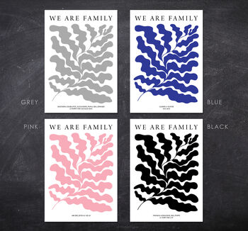 Matisse Style 'We Are Family' Personalised Print, 4 of 4