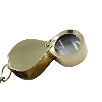 Custom Jewellers Loupe Brass Magnifying Glass With Keychain, 3 of 11
