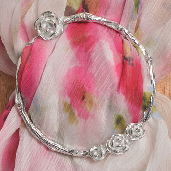 Rose English Pewter Scarf Ring Gifts For Her, 4 of 8
