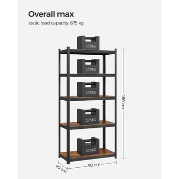 Shelving Units Adjustable Garage Storage Shelves Rack, 12 of 12