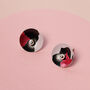 Delicate Pink Graphic Silver Ear Studs, thumbnail 2 of 10