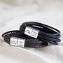 Men's Personalised Layered Vegan Leather Bracelet, thumbnail 2 of 9