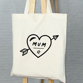 Mum Heart And Arrow Tote Bag, 4 of 5
