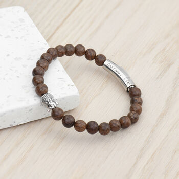 Personalised Men's Wooden Buddha Bracelet, 7 of 7