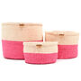 Hoji: Hot Pink Colour Block Woven Basket, thumbnail 9 of 9