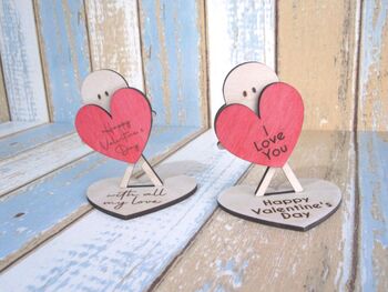 Miniature Stick Person Valentine's Day Wooden Card, 2 of 4