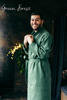 Men's Linen Robe, 11 of 12