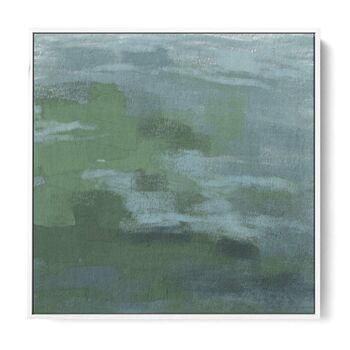 Green Teal Abstract Expressionist Canvas Art Print, 2 of 3