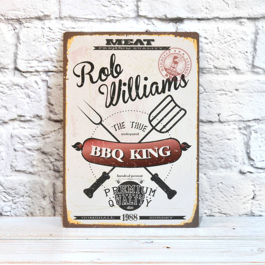 Personalised Retro Bbq King Sign, 1 of 5