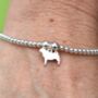 Personalised Pug Sterling Silver Bracelet, thumbnail 1 of 8