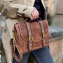 Two Tone Brown Leather 'Cleo' Handbag, thumbnail 1 of 10