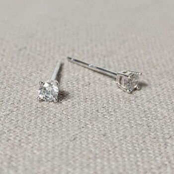 Tiny Crystal Stone Stud Earrings, 2 of 5
