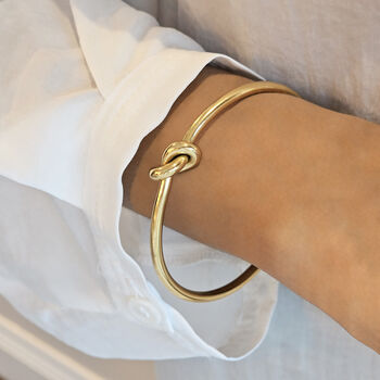 Knot Bangle Gold Non Tarnish Waterproof, 4 of 10
