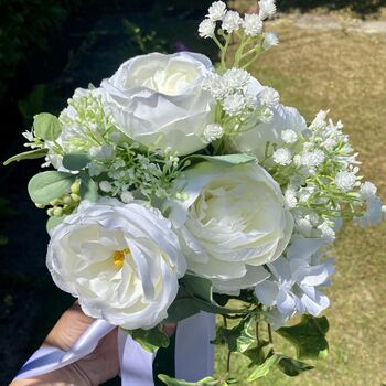 The Georgina White Rose And Peony Bridal Bouquet, 11 of 12