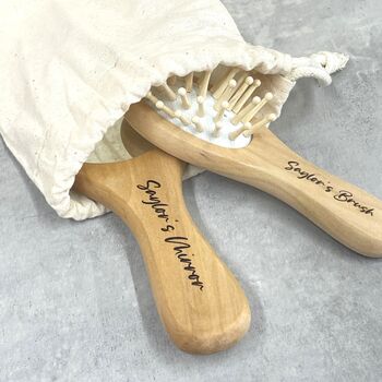 Personalised Wooden Brush And Mirror Set For Kids, 4 of 7