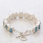 Aquamarine Gemstone Handmade Sterling Silver Bracelet, thumbnail 3 of 3