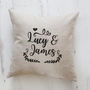 Personalised Cushion With Embroidered Names, thumbnail 2 of 3